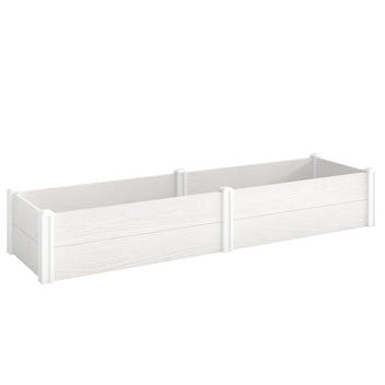 Vinyylinen kasvatuslaatikko väliseinällä, 197 x 54 x 33 cm, valkoinen