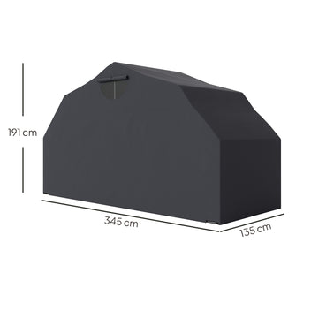 Moottoripyörän suojateltta kokoontaitettava XXL, 600D Oxford, vedenpitävä, 345 x 135 x 191 cm
