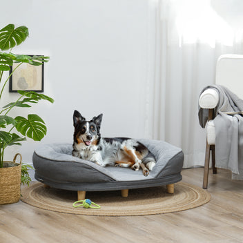 Koiran peti kolmella laidalla, irrotettava päällinen, 25 kg asti, 90 x 78 x 25 cm, harmaa