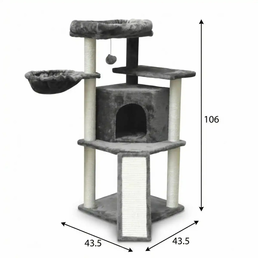 Pohjolan Lemmikkitarvike Kissan kiipeily-/raapimispuu 106 cm, Vaalean Harmaa