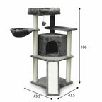 Pohjolan Lemmikkitarvike Kissan kiipeily-/raapimispuu 106 cm, Vaalean Harmaa