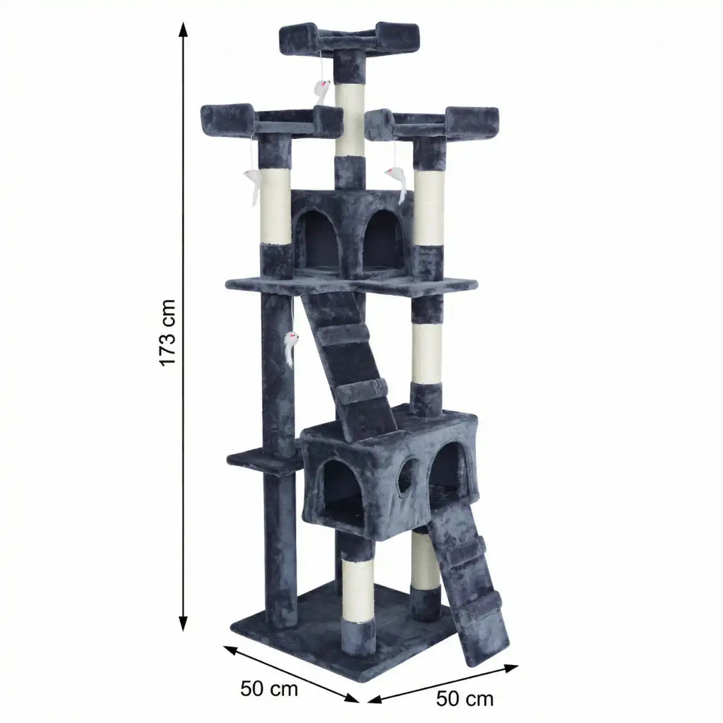 Pohjolan Lemmikkitarvike Kissan kiipeily-/raapimispuu 170 cm, Tumman Harmaa