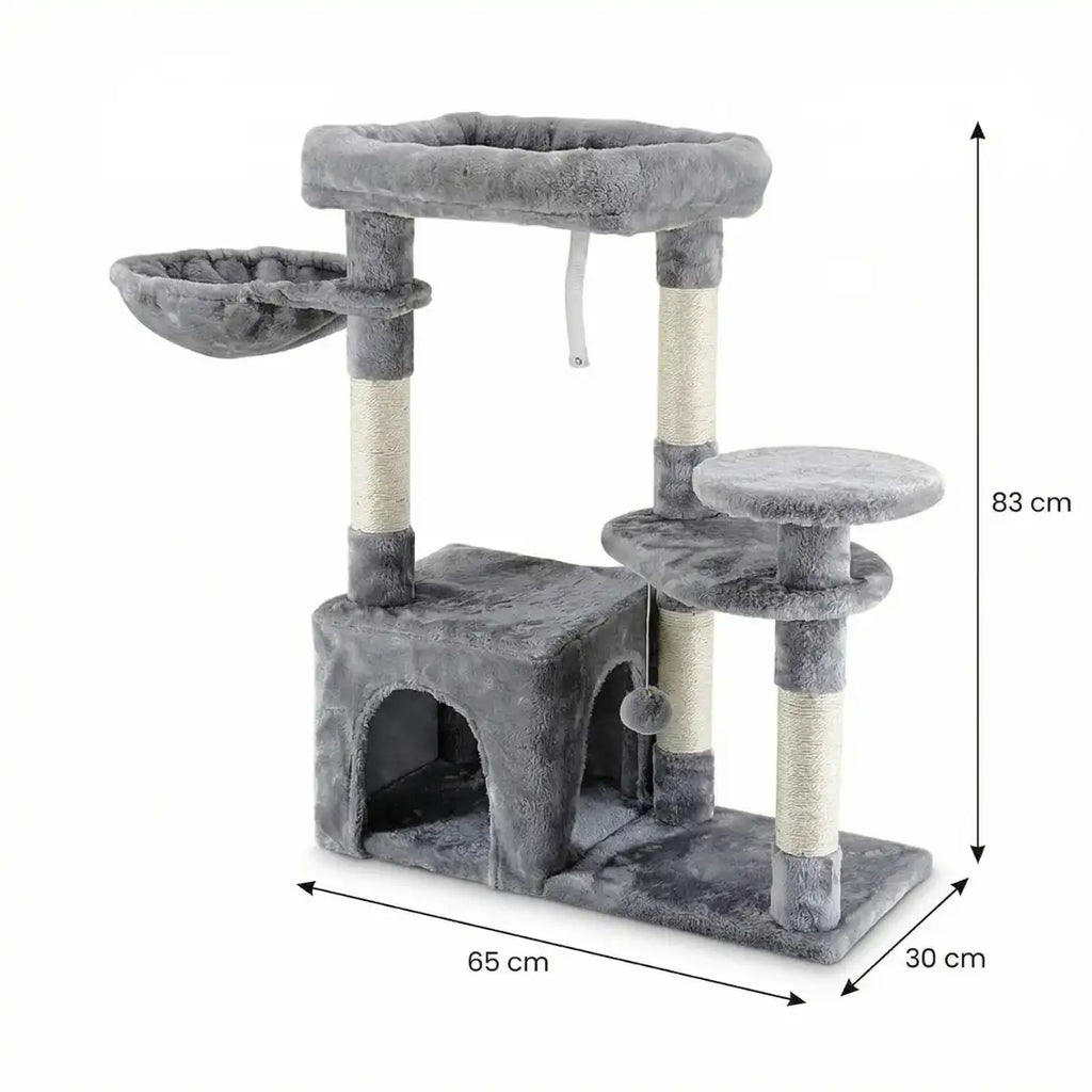 Pohjolan Lemmikkitarvike Kissan kiipeily-/raapimispuu 83 cm, vaalean harmaa
