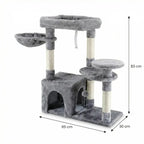 Pohjolan Lemmikkitarvike Kissan kiipeily-/raapimispuu 83 cm, vaalean harmaa