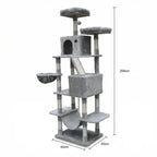 NordDjur Kattklös-/klätterträd 206 cm, ljusgrå
