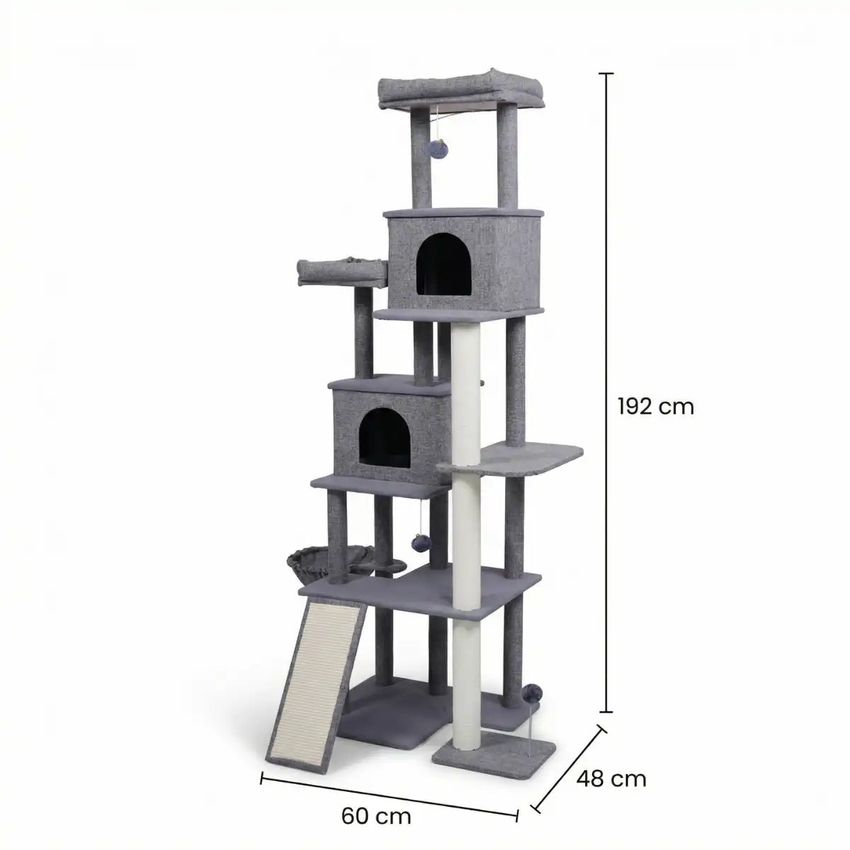 Pohjolan Lemmikkitarvike Kissan raapimispuu 192cm Vaalean harmaa