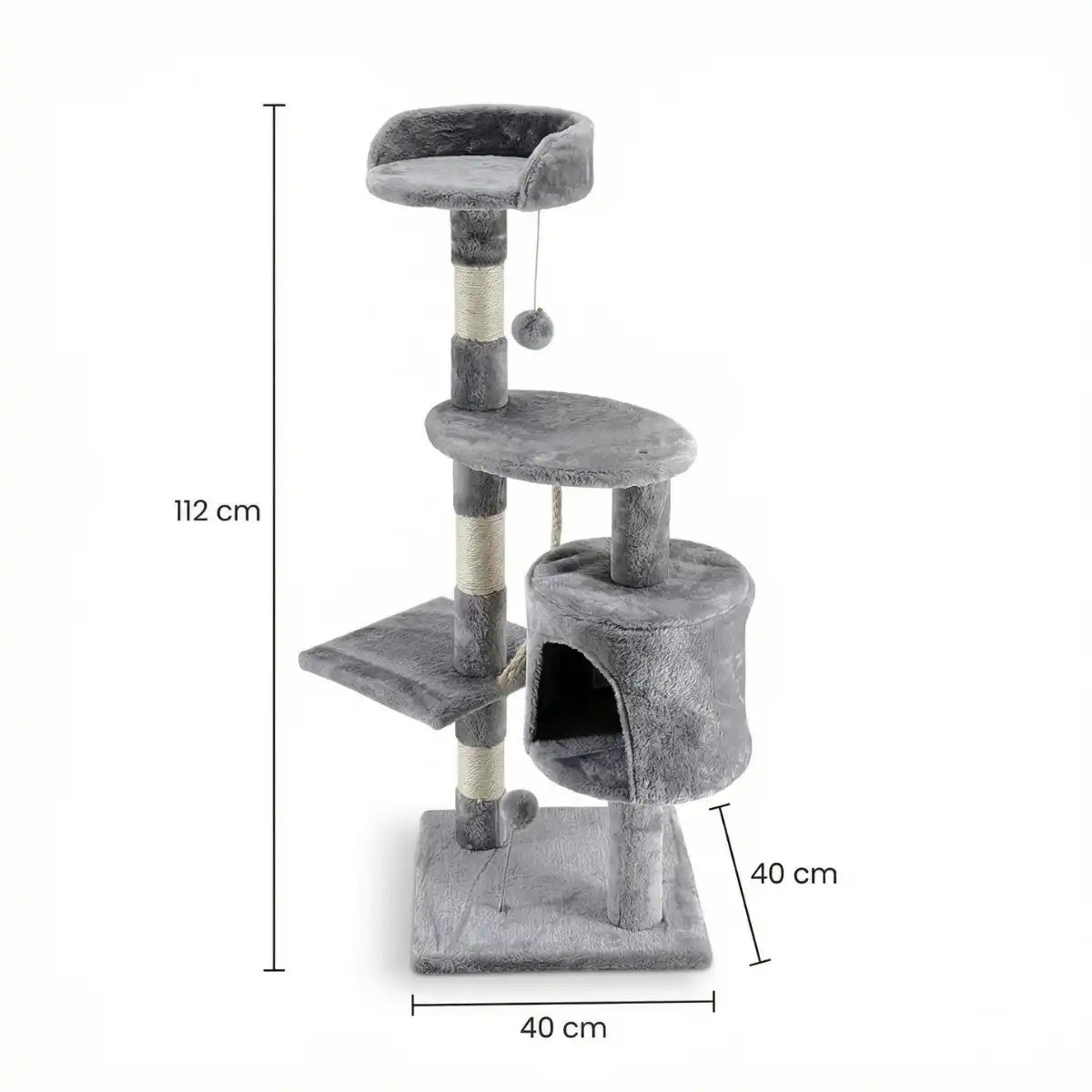 NordDjur Kattklös-/klätterträd 112 cm, ljusgrå