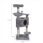 Pohjolan Lemmikkitarvike Kissan kiipeily-/raapimispuu 117cm, Vaalean Harmaa