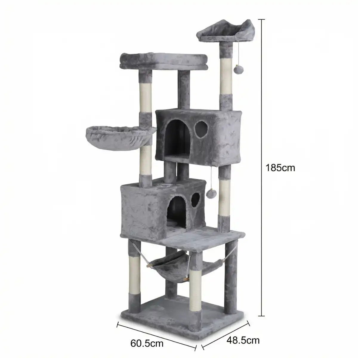 Pohjolan Lemmikkitarvike Kissan raapimispuu 185cm Vaalean harmaa