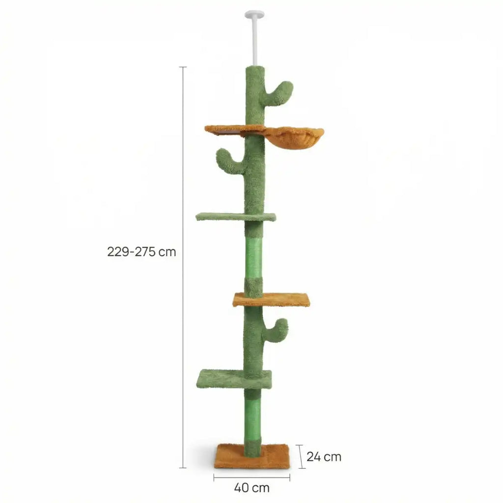 NordDjur Kattklätter-/klösstång 229–275 cm, grön kaktus