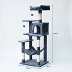 Pohjolan Lemmikkitarvike Kissan kiipeily-/raapimapuu 143 cm, tumman harmaa