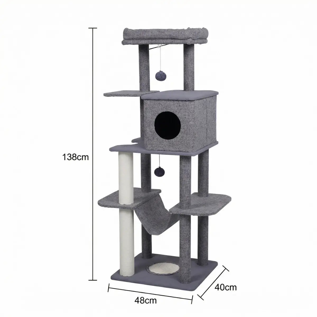Pohjolan Lemmikkitarvike Kissan raapimispuu 138cm Harmaa