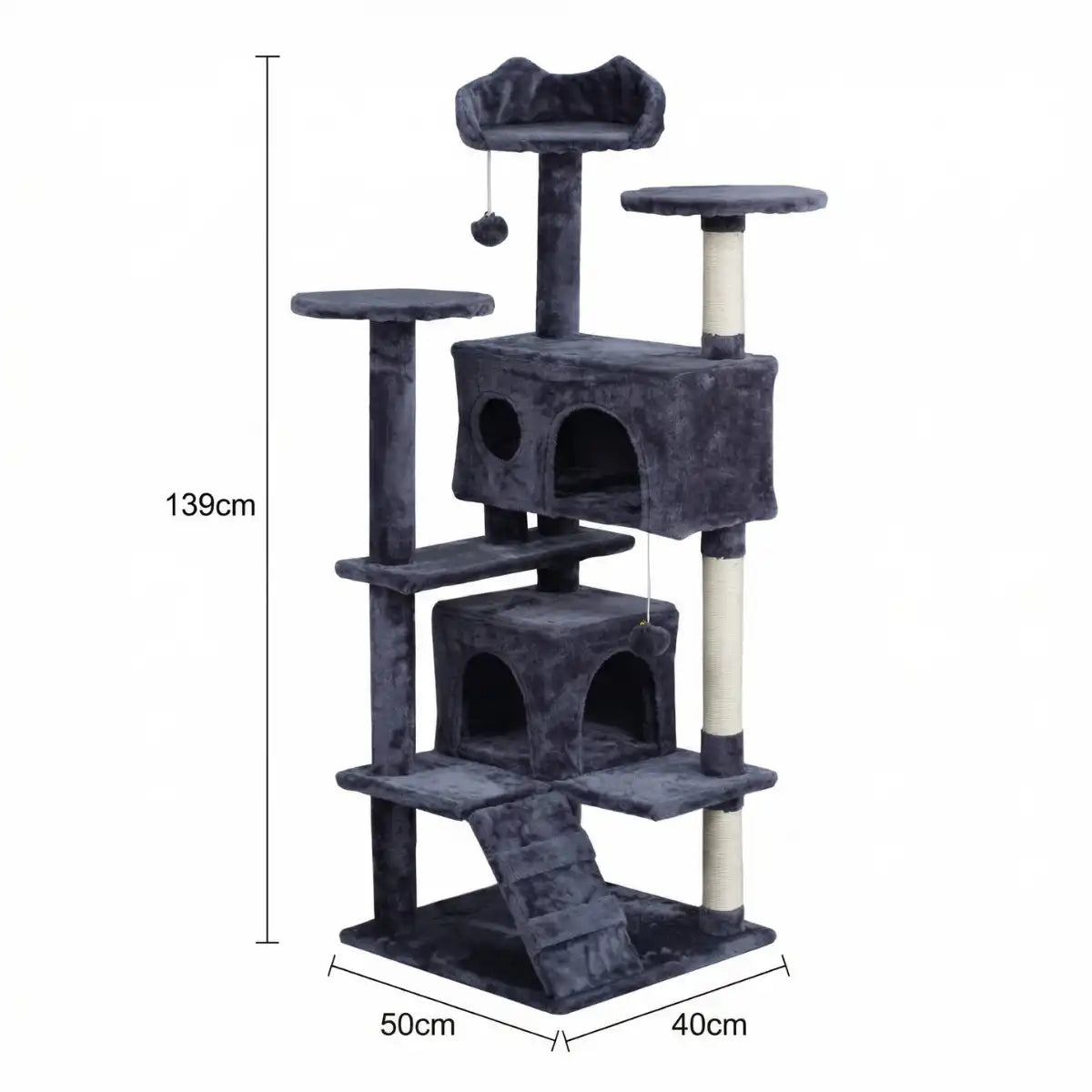 Pohjolan Lemmikkitarvike Kissan kiipeily-/raapimapuu 139 cm, Harmaa