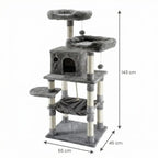 Pohjolan Lemmikkitarvike Kissan kiipeily-/raapimispuu 143 cm, vaalean harmaa