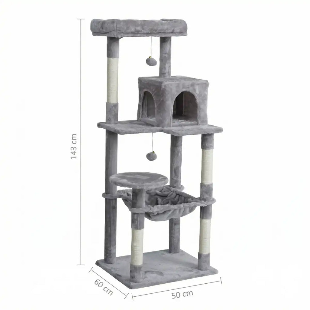 NordDjur Kattklätter-/klösstativ 143 cm, ljusgrå