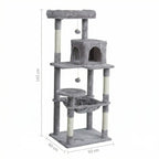 NordDjur Kattklätter-/klösstativ 143 cm, ljusgrå