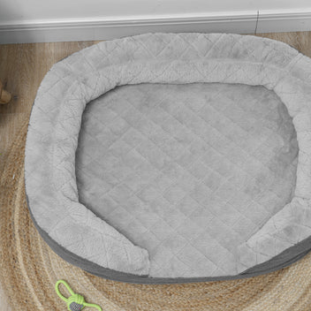 Koiran peti kolmella laidalla, irrotettava päällinen, 25 kg asti, 90 x 78 x 25 cm, harmaa