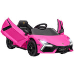Lasten sähköauto Lamborghini Revuelto 12V – pinkki, LED-valot, kaukosäädin, 3–5 km/h