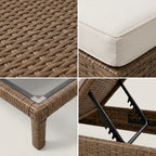 Solstol 198 x 70 x 30 cm – polyrotting, aluminiumram, 8 cm stoppning