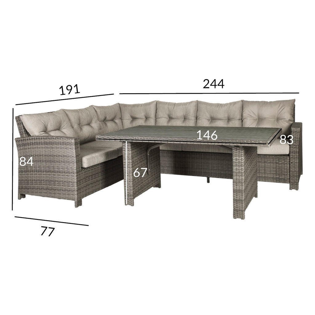 PAVIA ulkosohva ja pöytä, 2 eri väriä