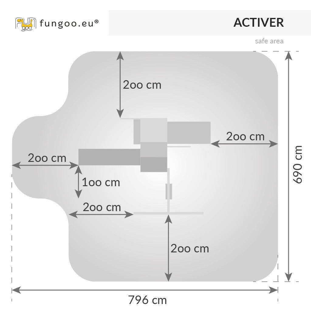 Fungoo Activer leikkikeskus, eri värejä