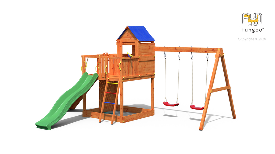 Fungoo Treehouse 3 leikkikeskus, eri värejä
