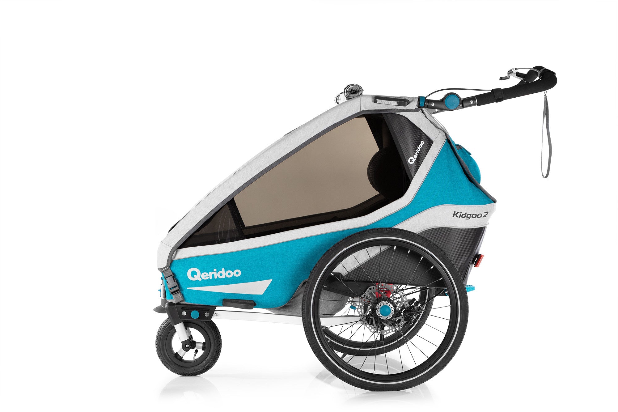 Qeridoo KidGoo2 Sport polkupyörän peräkärry 2020, sininen tai harmaa
