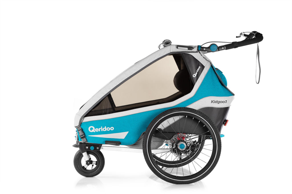 Qeridoo KidGoo1 Sport polkupyörän peräkärry 2020, sininen tai harmaa