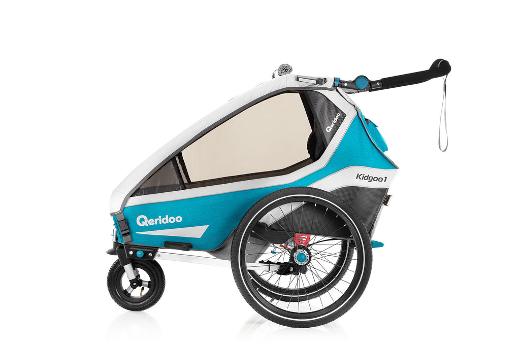 Qeridoo KidGoo1 polkupyörän peräkärry 2020, sininen tai harmaa