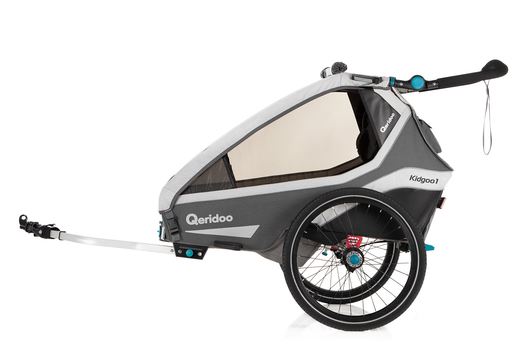 Qeridoo KidGoo1 polkupyörän peräkärry 2020, sininen tai harmaa