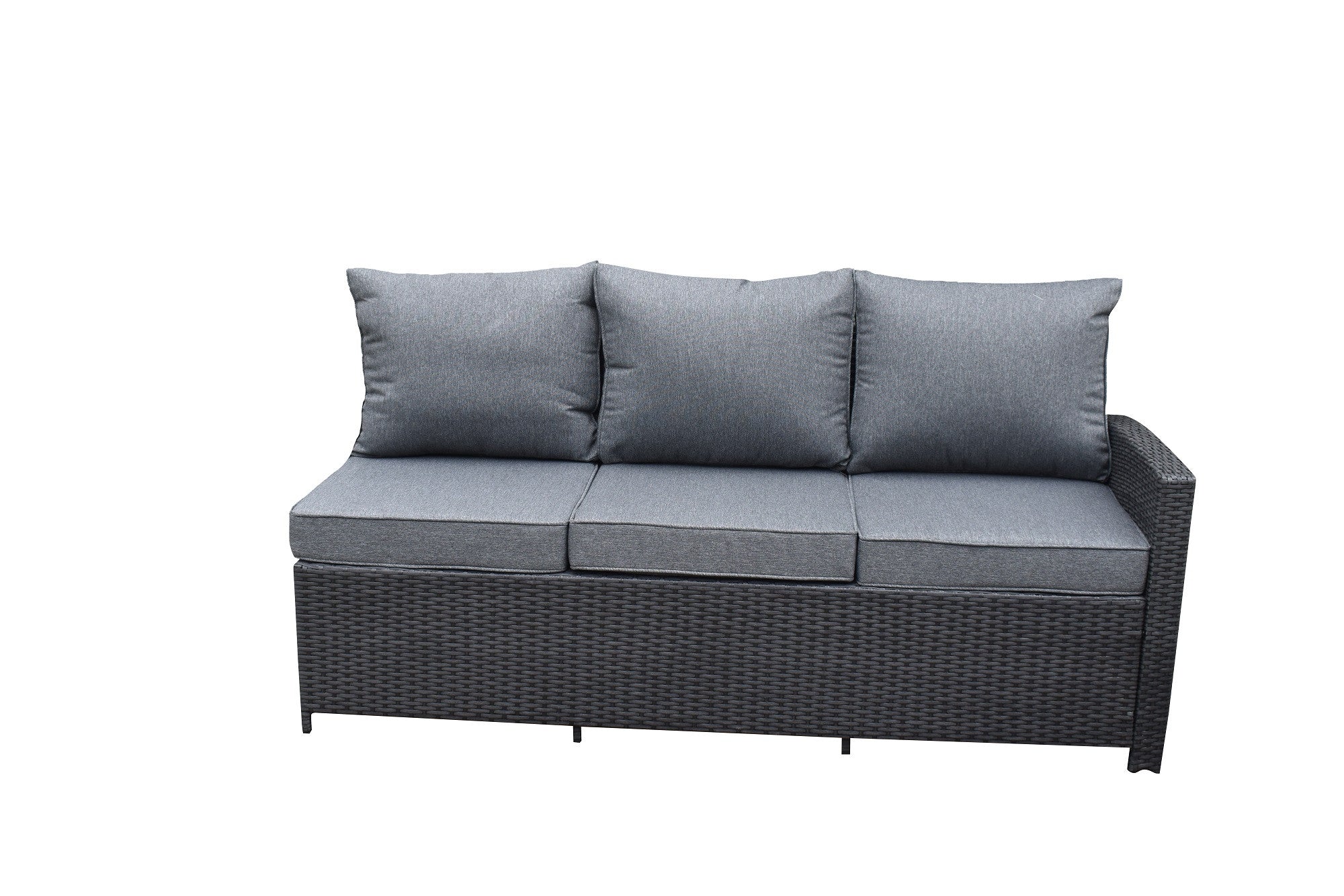 POHJOLA GARDEN XXXL Polyrottinki Kulmasohvaryhmä ja Puutarhapöytä, Musta, BRYNOLF