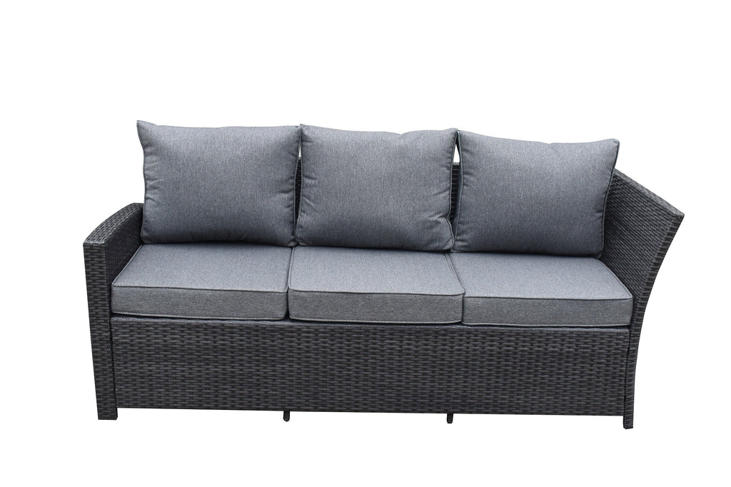 POHJOLA GARDEN XXXL Polyrottinki Kulmasohvaryhmä ja Puutarhapöytä, Musta, BRYNOLF