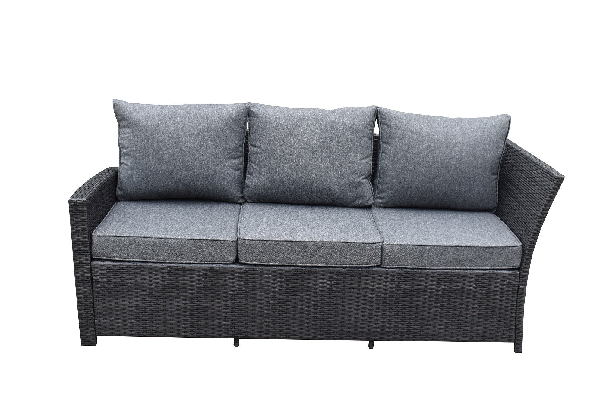 POHJOLA GARDEN XXXL Polyrottinki Kulmasohvaryhmä ja Puutarhapöytä, Musta, BRYNOLF