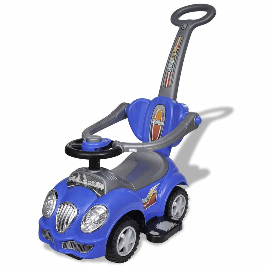 Barnbil med pushhandtag Blå