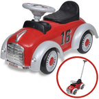 Lasten istuttava leluauto työntökahvalla Punainen Retro