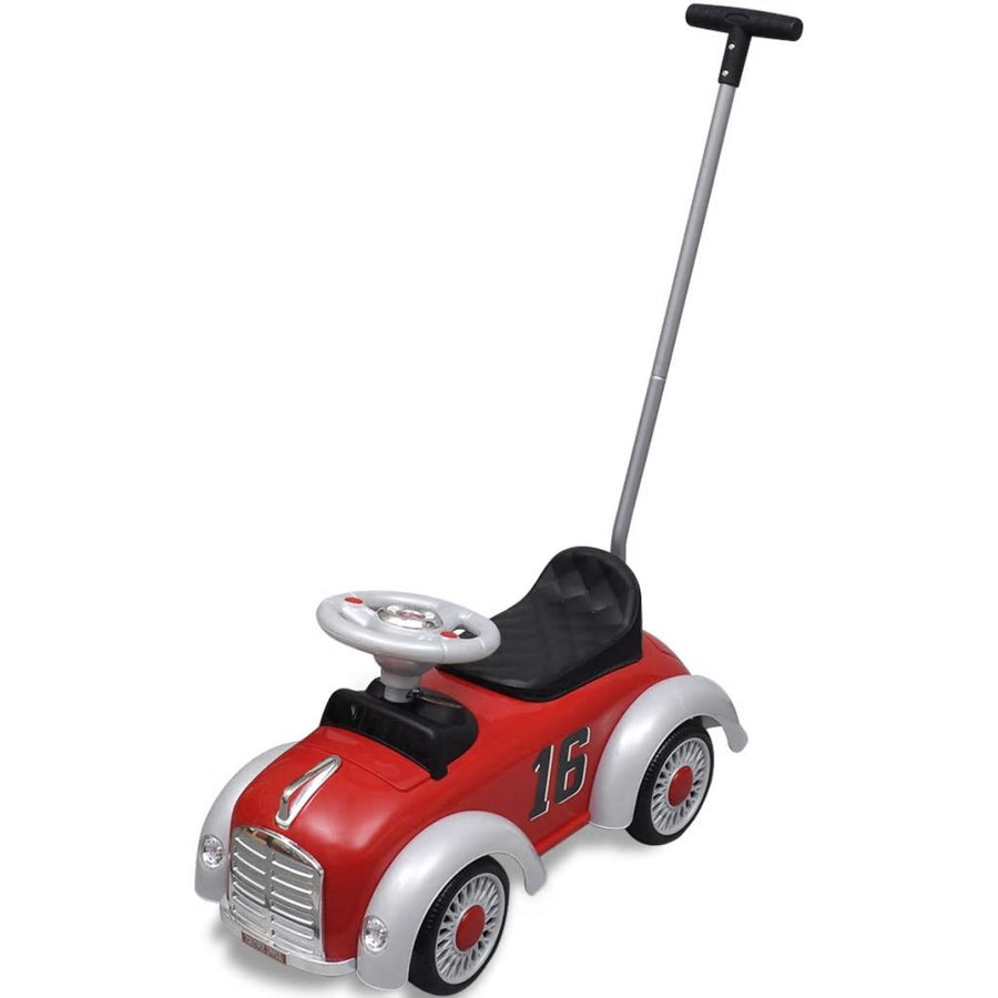 Barnbil med drivhandtag Red Retro