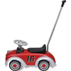 Lasten istuttava leluauto työntökahvalla Punainen Retro