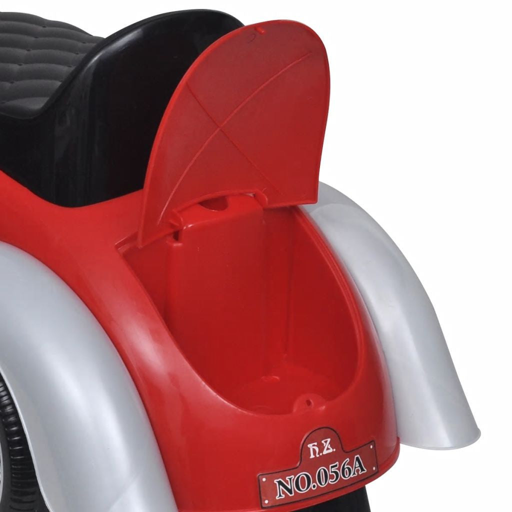 Lasten istuttava leluauto työntökahvalla Punainen Retro