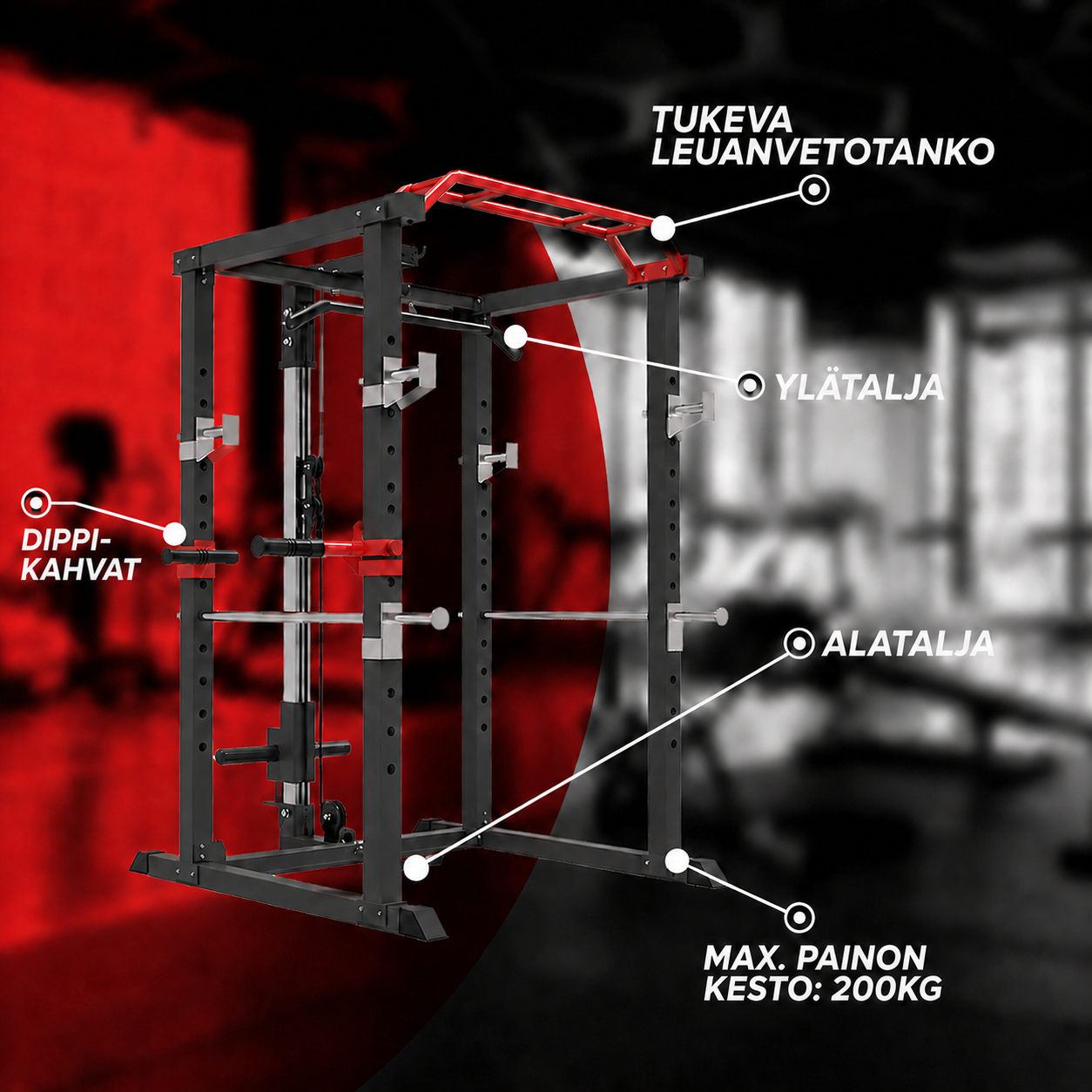 Power Rack Kyykkyhäkki 110X140X220 Cm