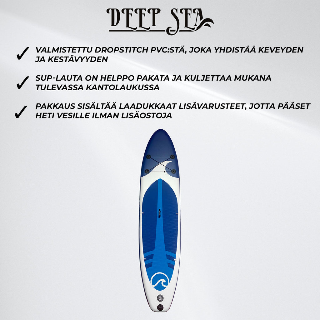 Deep Sea SUP-lautasetti XXL 330cm, Sinivalkoinen