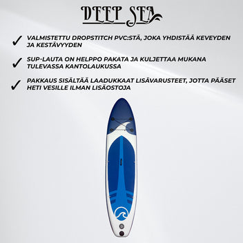 Deep Sea SUP-lautasetti XXL 330cm, Sinivalkoinen