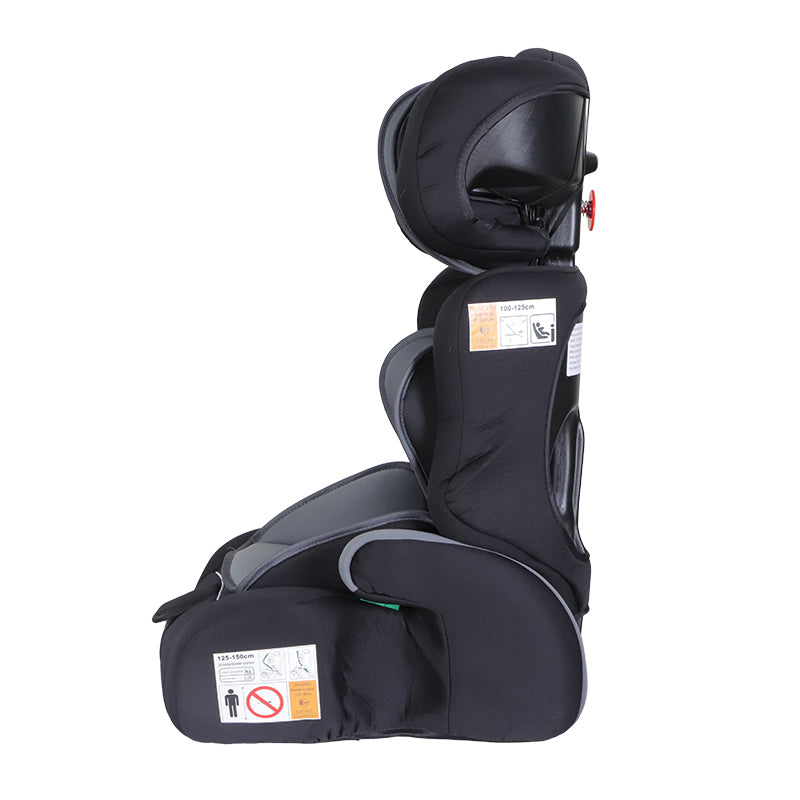 Kikid Turvaistuin Basic 76-150cm R129, musta-harmaa