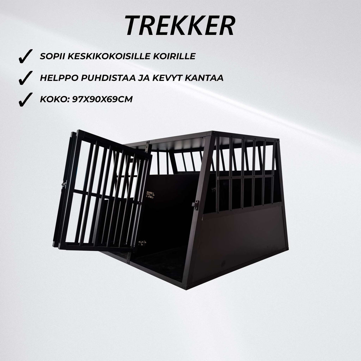 Trekker koiran kuljetushäkki XL 97x90x69.5cm, Musta
