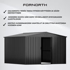 Fornorth Pihavarasto 9m2, musta