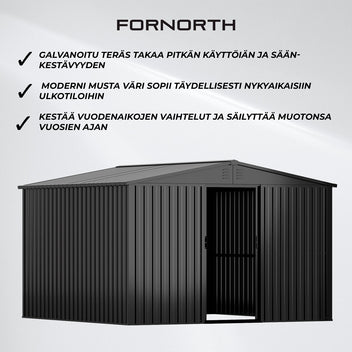 Fornorth Pihavarasto 9m2, musta