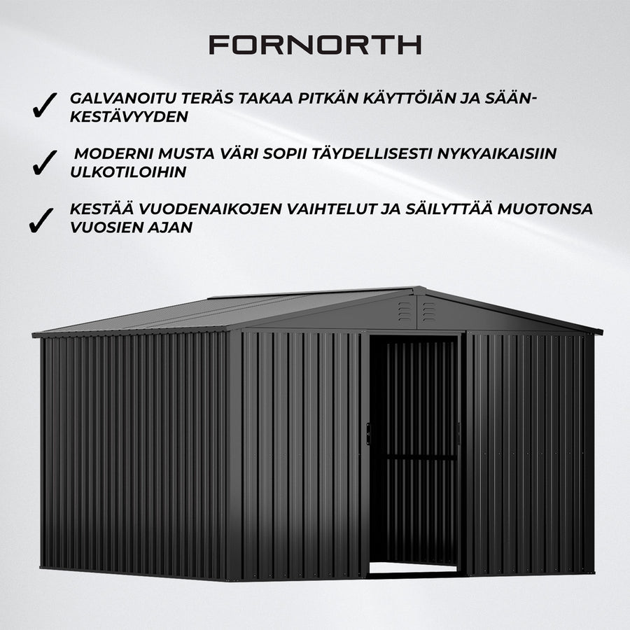 Fornorth Pihavarasto 9m2, musta