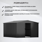 Fornorth Pihavarasto 11m2, musta