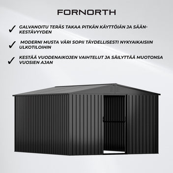 Fornorth Pihavarasto 11m2, musta