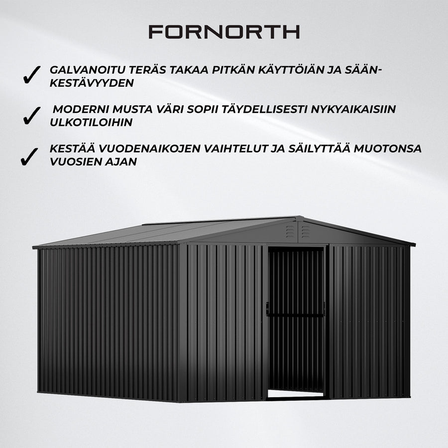 Fornorth Pihavarasto 11m2, musta