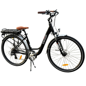 Swoop sähköpyörä City, naisten 28", musta